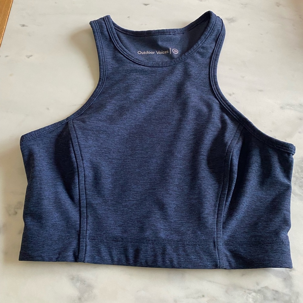 Outdoor Voices Dark Blue high neck sports bra